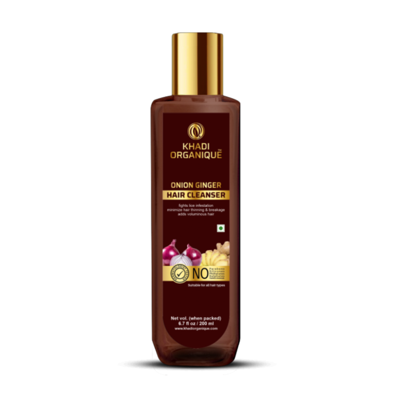 Khadi Organique Onion Ginger Hair Cleanser - Fights Lice Infestation