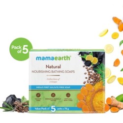 Mamaearth Natural Nourishing Bathing Soap, Pack of 5 ( Each), Sulfate