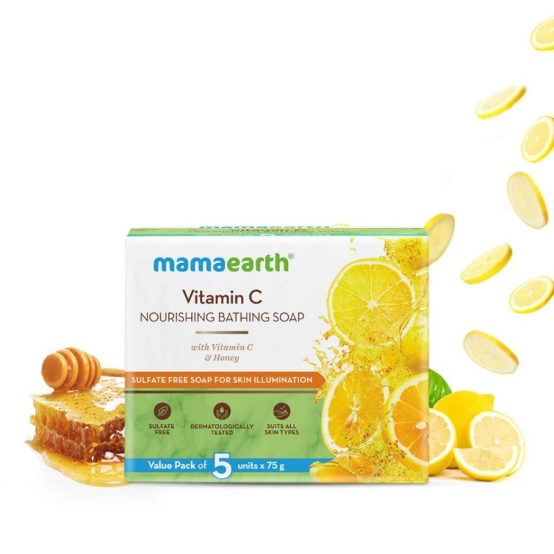Mamaearth Vitamin C Nourishing Bathing Soap, Pack of 5 ( Each)