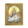 Satvik Goddess Saraswati, Designer Wooden Golden Photo Frame