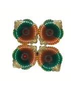 Colorful Clay Diyas (11) For Festivals or Prayers. Traditional and Handcrafted. These earthen clay diyas have been used for Diwa
