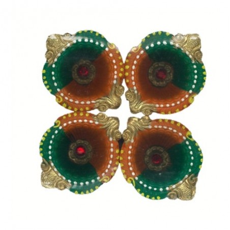 Colorful Clay Diyas (11) For Festivals or Prayers