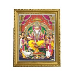 Satvik (New) Lord Vishwakarma (Brahma) Designer Wooden Golden Photo