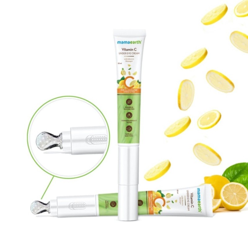 Mamaearth Vitamin C Under Eye Cream with Electric Massager