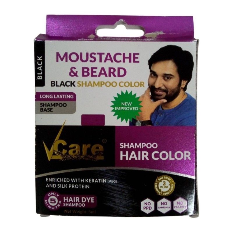 Vcare Moustache & Beard Shampoo Color (Black) 5ml