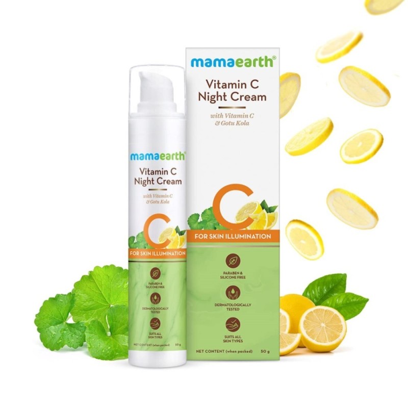 Mamaearth Vitamin C Night Cream for Women with Vitamin C & Gotu Kola