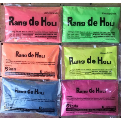 Rang De holi Color Powder (Gulal), 600g (6 Colors) Cosmetic Grade Color and Non Inflammable