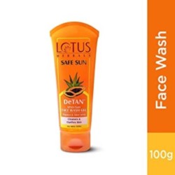 Lotus Herbals Safe Sun Detan After-Sun Face Wash Gel Papaya & Aloe