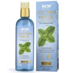 Wow Skin Science Cool Mint Hair Oil - with Comb Applicator - Non