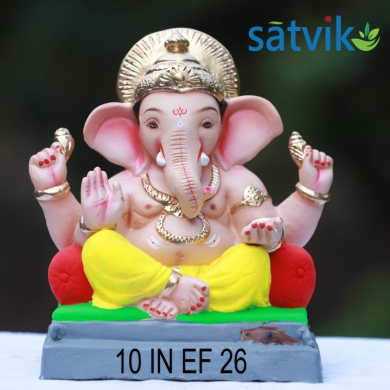 Satvik Ef 26 Eco Friendly Ganesha Idol Made of Clay Shadu Mati