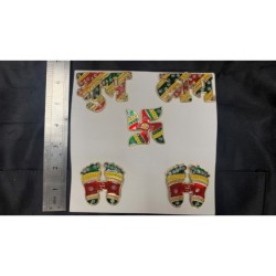 Satvik Acrylic Meenakari Shubh Labh Laxmi Charan Swastik Stickers