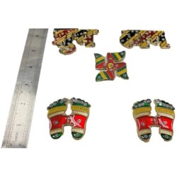 Satvik Acrylic Meenakari Shubh Labh Laxmi Charan Swastik Stickers