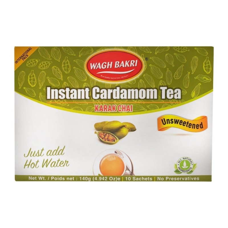 Wagh Bakri Instant Cardamon Tea (Unsweetened) 2 Box