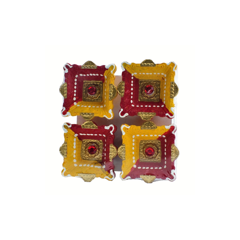 Colorful Clay Diyas (13) For Festivals or Prayers. Traditional and Handcrafted. These earthen clay diyas have been used for Diwa