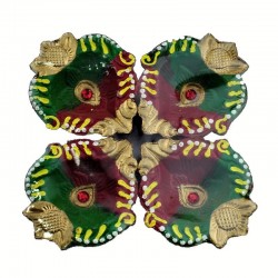 Colorful Clay Diyas (8) For Festivals or Prayers