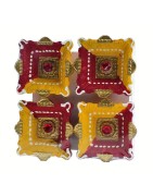Colorful Clay Diyas (13) For Festivals or Prayers. Traditional and Handcrafted. These earthen clay diyas have been used for Diwa