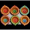 Satvik Colorful Clay Diyas for Diwali Festival, Multicolor Diwali