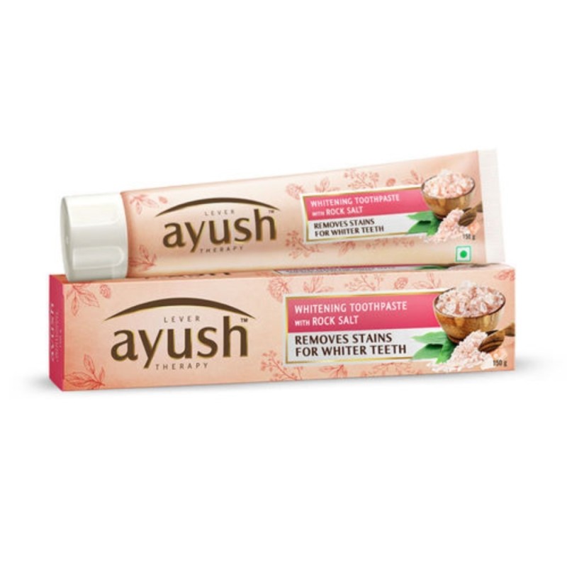 Lever Ayush Whitening Toothpaste with Rock Salt, Pack of 2 ( Each)