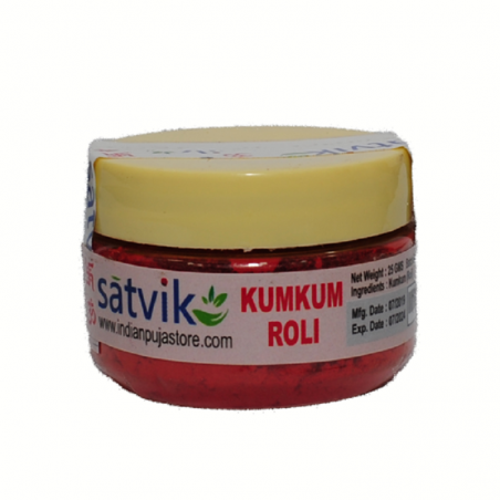 Satvik Kumkum Roli for Tilak and Pooja-Red Colour ,25gm