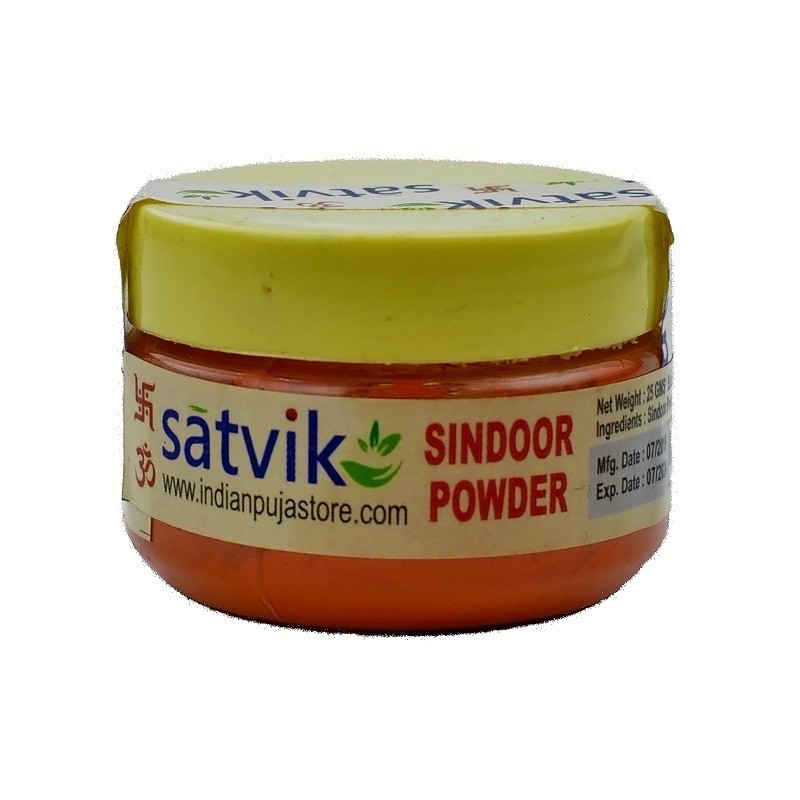 Satvik Natural Sindoor Powder (Orange) for Pooja and Prayer, 25gm