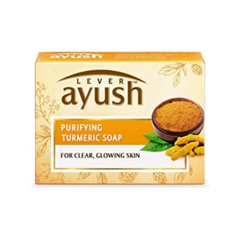 Lever Ayush Purifying Turmeric Soap, for Clear, Glowing Skin 100g