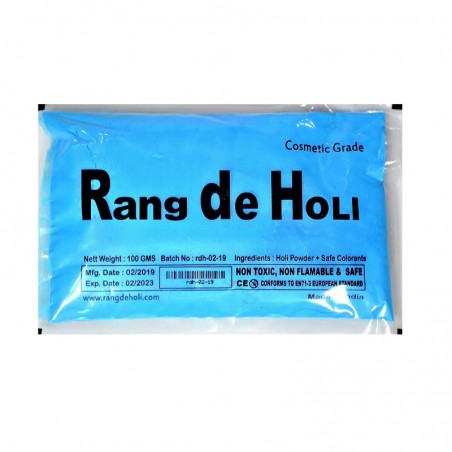 Satvik Rang De Holi Blue Color Powder (Gulal) 2 Packs of Color, (100gm each) Cosmetic Grade Color and Non Flammable
