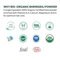 Indus Valley Bio Organic Bhringraj Powder Eclipta Alba for Hair 100g