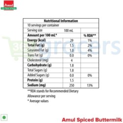 Amul Masti Buttermilk Carton Packed in a Pack 12 X Carton 1l