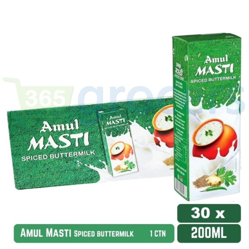 Amul Masti Buttermilk Carton Packed in a Packet and 30 X Carton 200ml