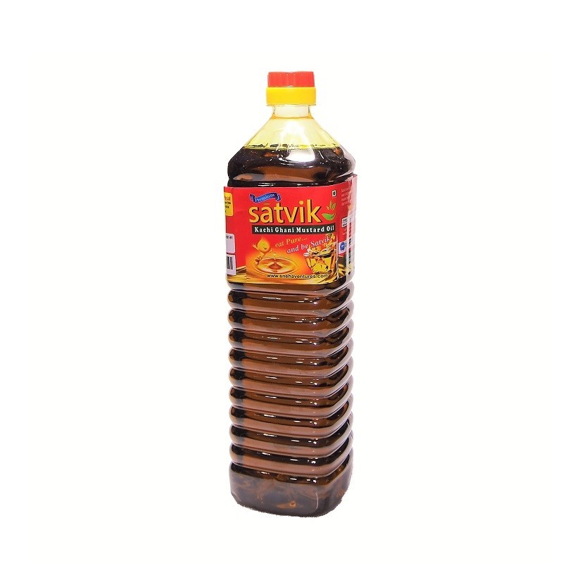 Satvik Mustard Oil (kachi ghani Cold Pressed Mustard Oil) (1ltr)