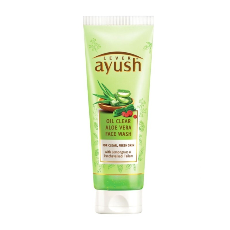 Lever Ayush Oil Clear Aloe Vera Face Wash, for Clean, Fresh Skin 80g