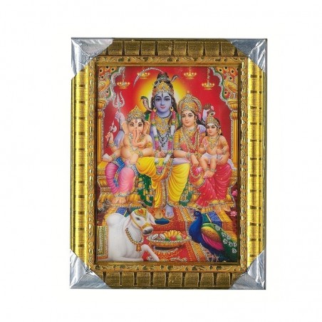 Lord Shiva,Mata Parvati,Karthik with Ganesha Religious Photo Frame