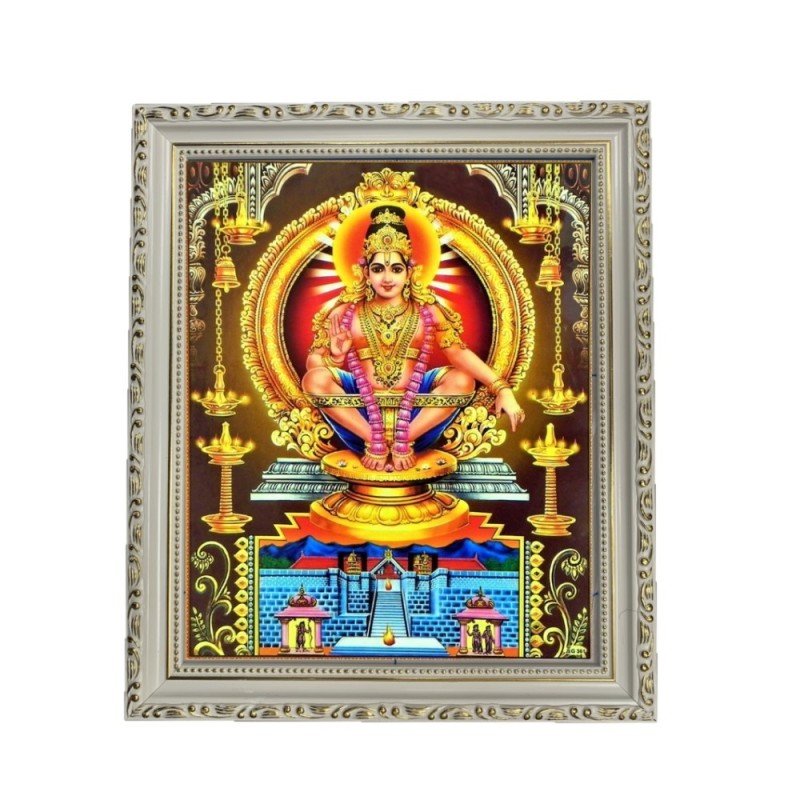 Satvik Lord Ayyappa Swamy, Lord Ayyappan Designer White Photo Frame