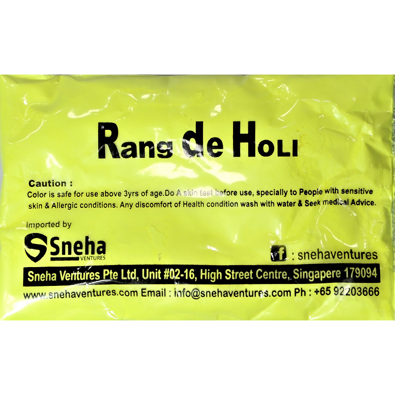 Satvik Rang De Holi Yellow Gulal 2 Packs of color, (100gm each) Cosmetic Grade Color and Non Flammable