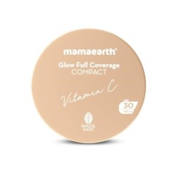 Mamaearth Glow Full Coverage Compact for All Skin Types SPF 30 for Up