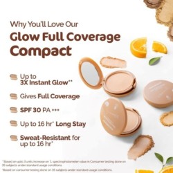 Mamaearth Glow Full Coverage Compact for All Skin Types SPF 30 for Up