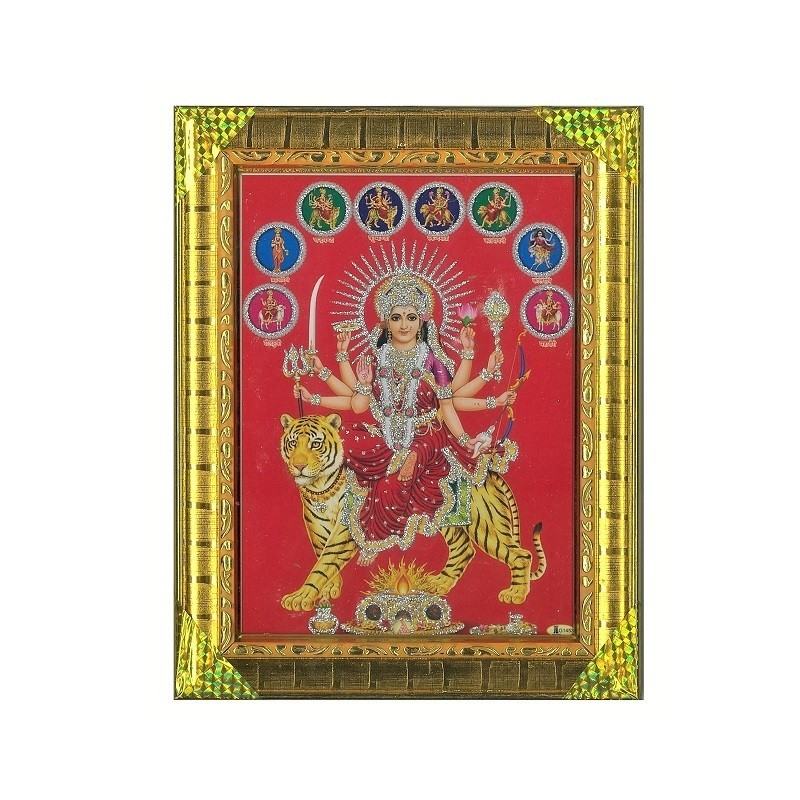 Goddess Durga Ma (Sherawali/Ambe) Photo frame with her 9 forms