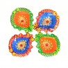 Colorful Clay Diyas (2) For Festivals or Prayers