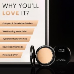 Lakmé Absolute White Intense Wet and Dry Compact, Beige Honey