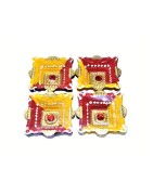 Colorful Clay Diyas (13) For Festivals or Prayers. Traditional and Handcrafted. These earthen clay diyas have been used for Diwa