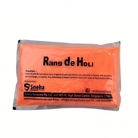 Satvik Rang De Holi (Orange) Gulal 2 Packs of color (100gm each), Cosmetic Grade Color and Non Flammable