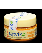 Satvik Organic Haldi Powder (Turmeric) 25gm. Used for Indian pujas and cooking.
