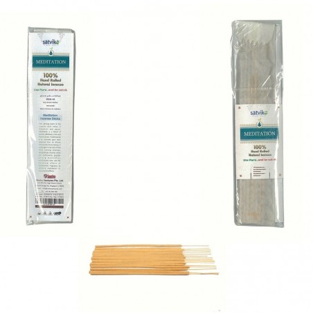 Satvik Meditation Incense Sticks (Agarbatti for prayer), Pack of 10 (25g each) 100% Hand rolled Natural Incense