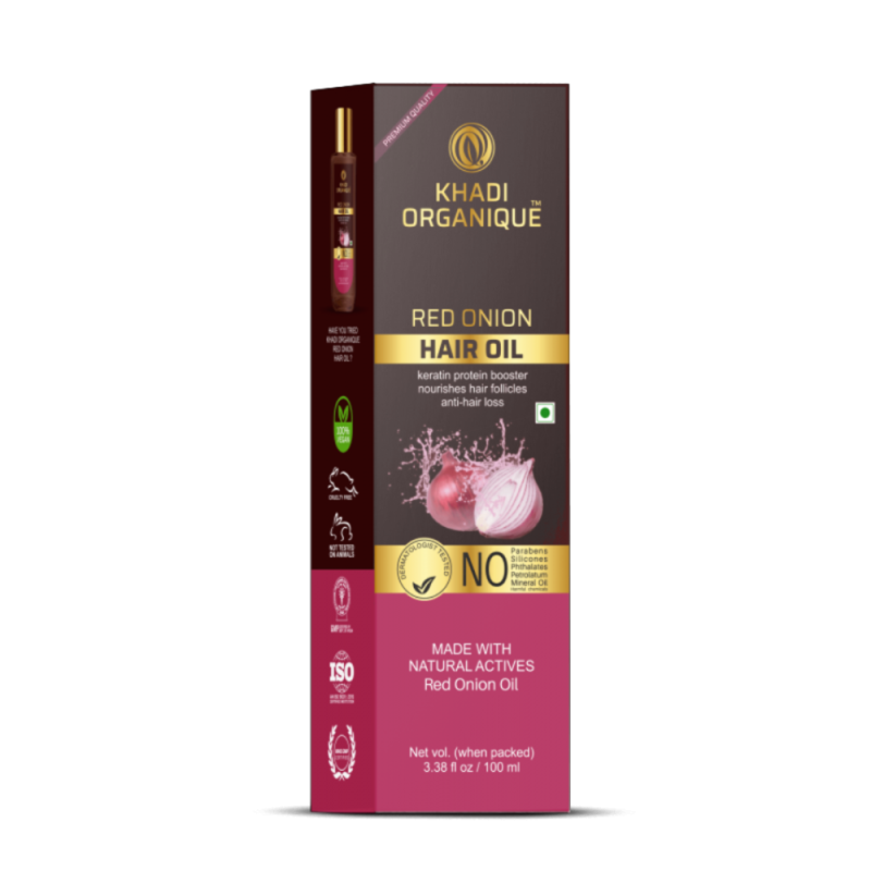 Khadi Organique (Oil) Red Onion Hair Oil, Keratin Protein Booster
