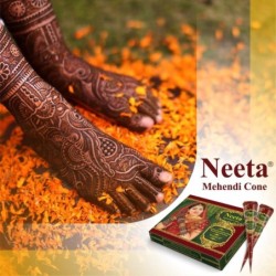 Neeta Natural Henna Mehandi Cone for Hand Designing, Wedding in 2 Box