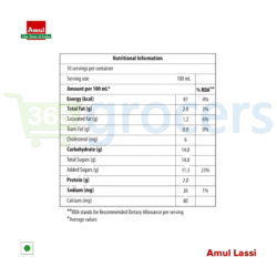 Amul Lassi Rose Flavor 1 Liter Carton (12 X ) 1l