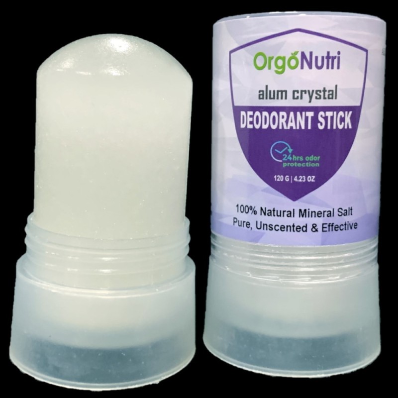 Orgonutri Alum Crystal (Tawas), Deodorant Stick - 24Hrs Odor