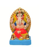 Velling-Prabhaval Eco Friendly Ganesha Idol Made of Clay Shadu Mati- 8.5 inches. Perfect for Ganesha lovers. Can be comfortably