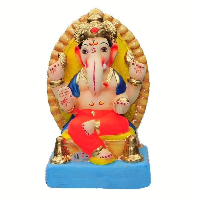 Velling-Prabhaval Eco Friendly Ganesha Idol Made of Clay Shadu Mati- 8.5 inches