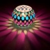 Satvik Geometric Mosaic Glass Candleholder with Colorful Mosaic Design
